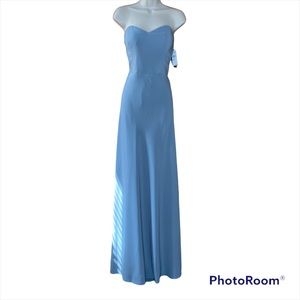 Jenny Yoo Collection Formal Long Dress Strapless Blue Size 12 New
